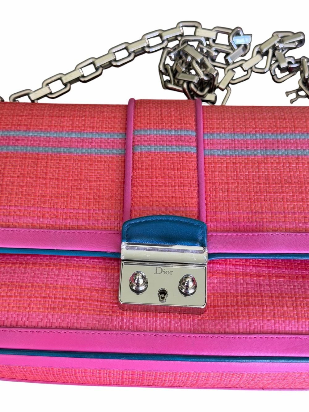 Christian Dior Raffia and Leather Miss Dior Flap Handbag - Picture 10 of 16